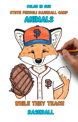 Steve Ferroli Baseball Camp Animal Coloring Book